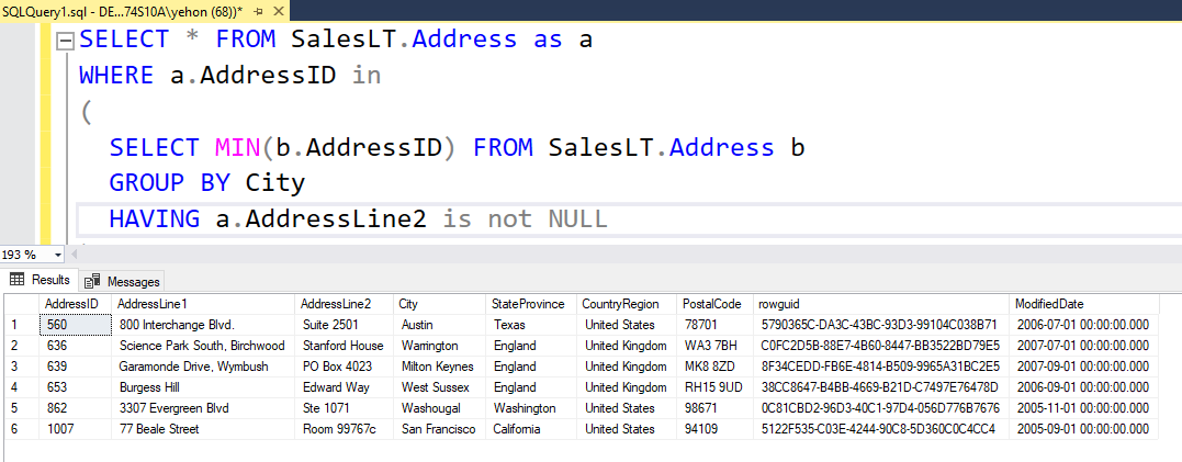 SQL GROUP BY HAVING