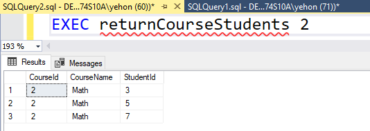 SQL User Defined Stored Procedures