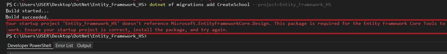 Entity Framework Migration