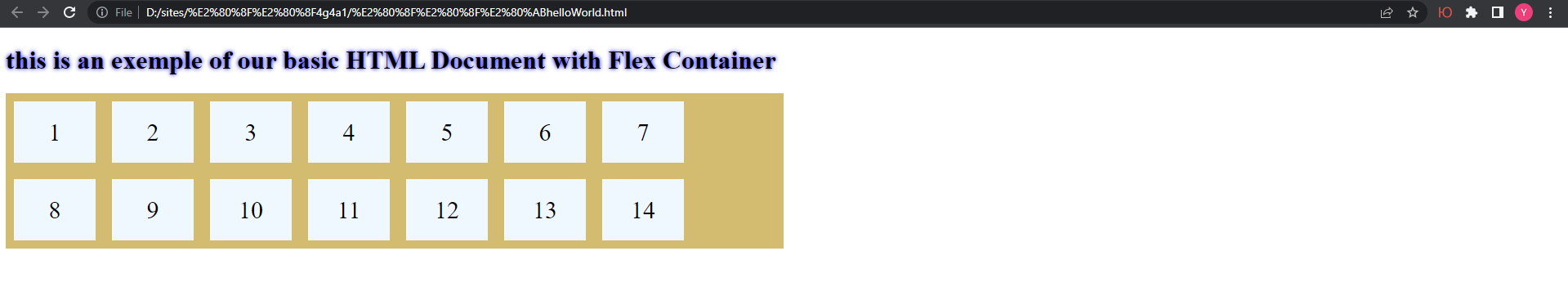 CSS in HTML - Flexbox wrap