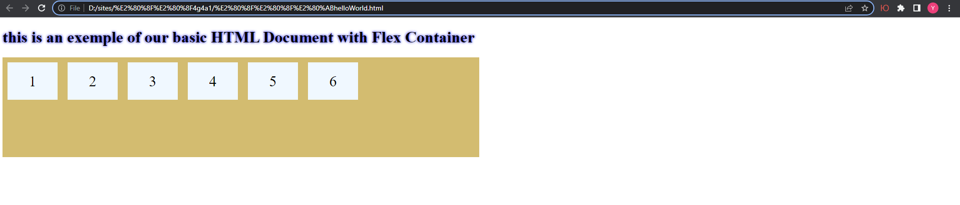 CSS in HTML - Flexbox align-items