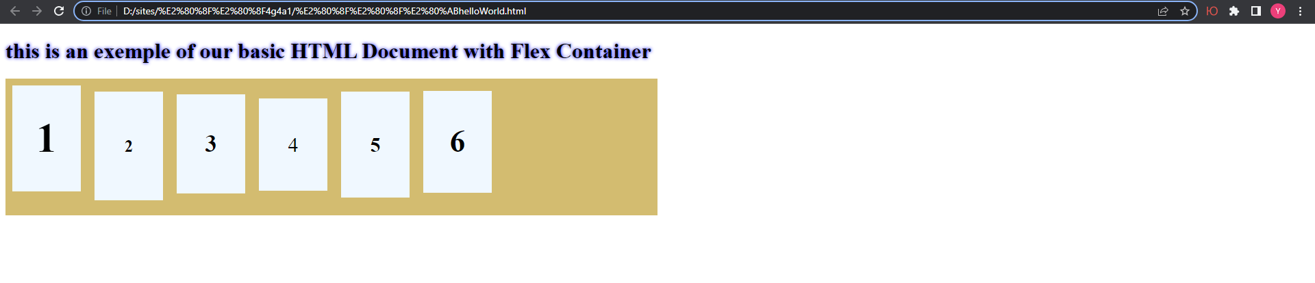 CSS in HTML - Flexbox baseline