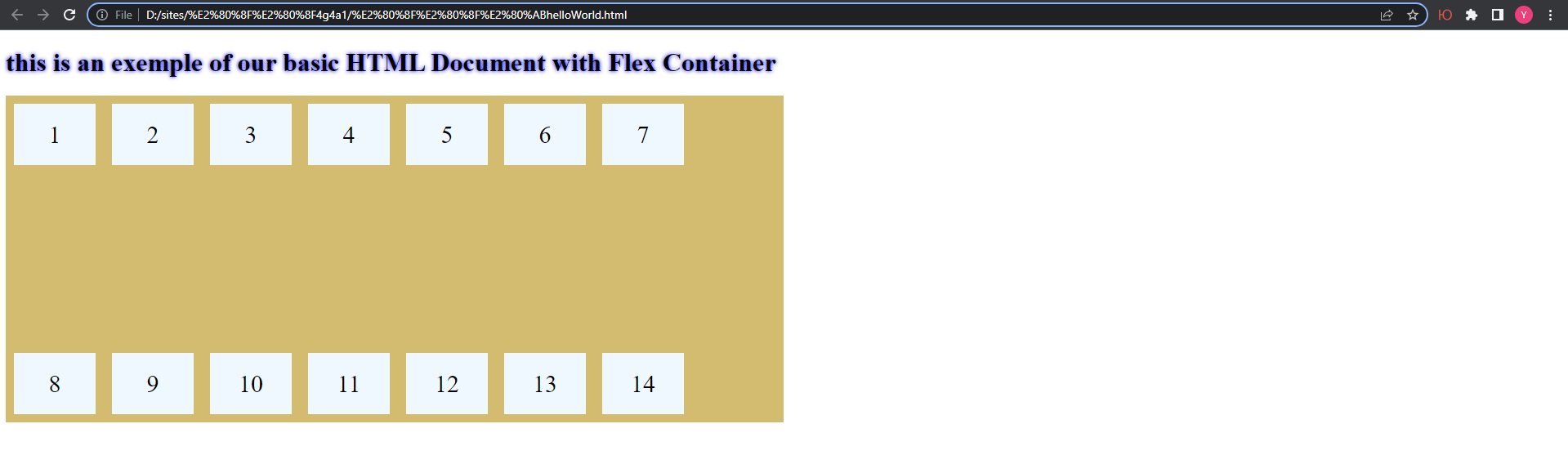 CSS in HTML - Flexbox align-content