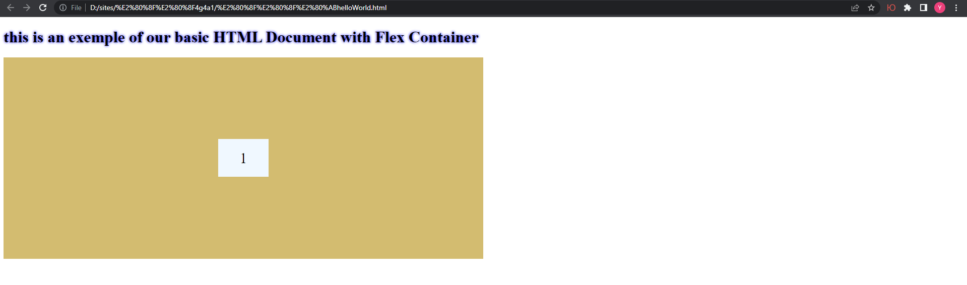 CSS in HTML - Flexbox perfect centering