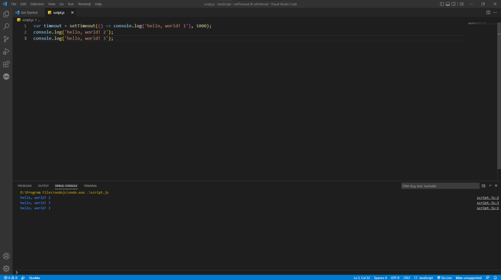 Javascript settimeout setinterval 